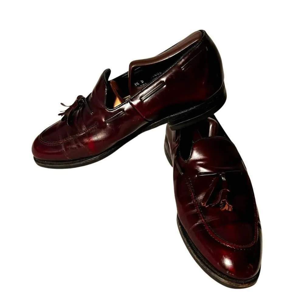 Vintage  Florsheim Cordovan Shell  Imperial  Tuscany Tassel Loafer Size 8.5